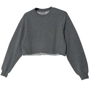 Aritzia TNA Sweat Fleece Sweatshirt Women's XS Gray‎ Cropped Cozy Oversized